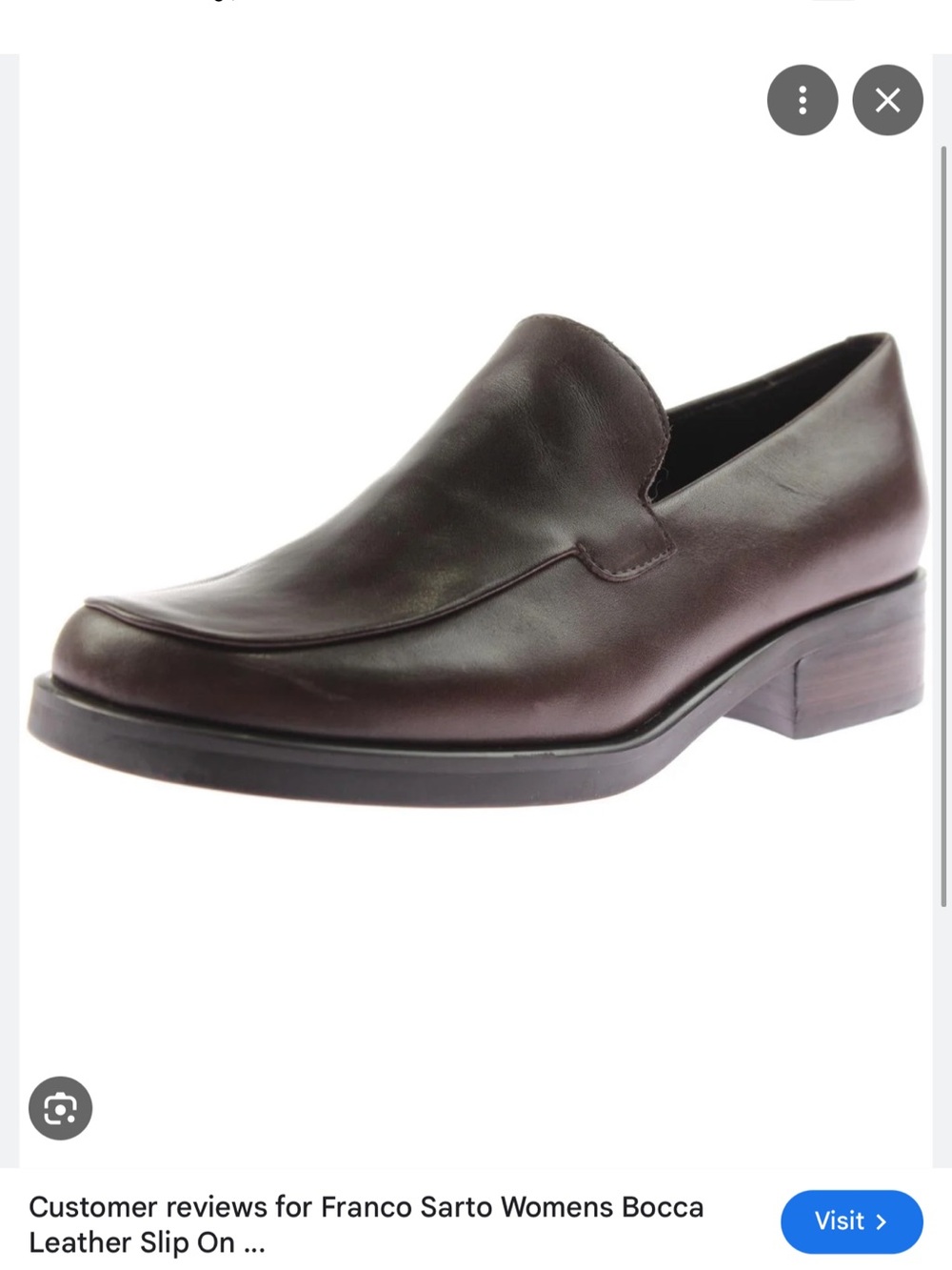 Franco Sarto Women’s Slip-On Loafer in Deep Brown Leather
